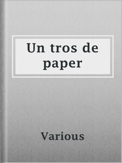 Title details for Un tros de paper by Various - Available